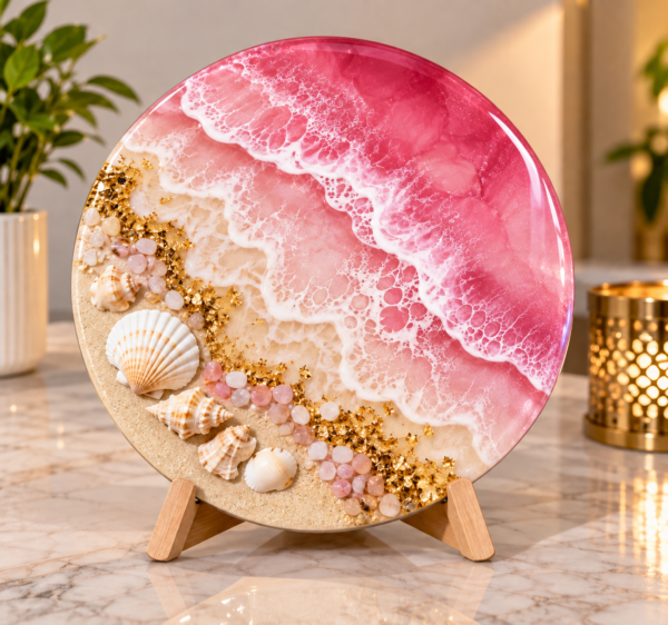 ChatGPT Image Sep 24, 2026, 08_52_57 PM 🌊 Handmade Resin Ocean Art – Round Decorative Wall & Table Art