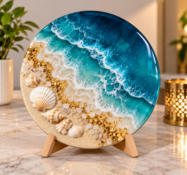 ChatGPT Image Sep 24, 2026, 08_53_07 PM 🌊 Handmade Resin Ocean Art – Round Decorative Wall & Table Art