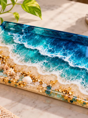 Resin Ocean Art Decorative Tray