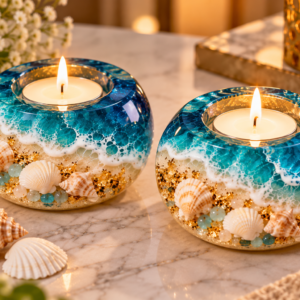 Resin Tealight Candle Holder – 2 Pieces
